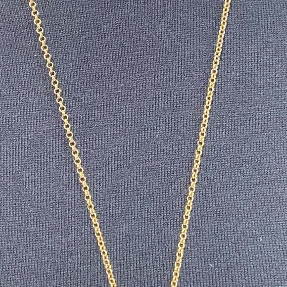 Talbots goldtone chain long necklace white/yellow seed bead circle & tassel - Picture 7 of 11